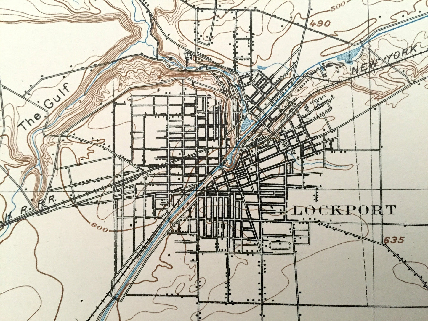 Antique Lockport, New York 1897 US Geological Survey Topographic Map – Newfane, Gasport, Akron, Erie Canal, Niagara County, Raymond, Rapids