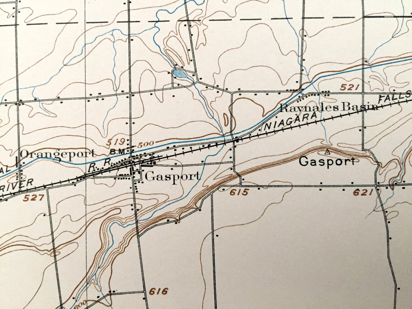 Antique Lockport, New York 1897 US Geological Survey Topographic Map – Newfane, Gasport, Akron, Erie Canal, Niagara County, Raymond, Rapids