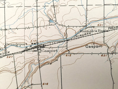 Antique Lockport, New York 1897 US Geological Survey Topographic Map – Newfane, Gasport, Akron, Erie Canal, Niagara County, Raymond, Rapids