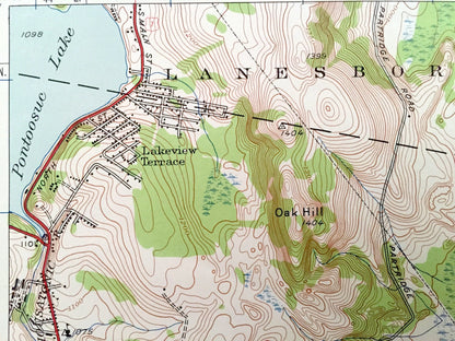 Antique Pittsfield East, Massachusetts 1944 US Geological Survey Topographic Map – Berkshire County, Lanesborough, Dalton, Hinsdale, Lenox