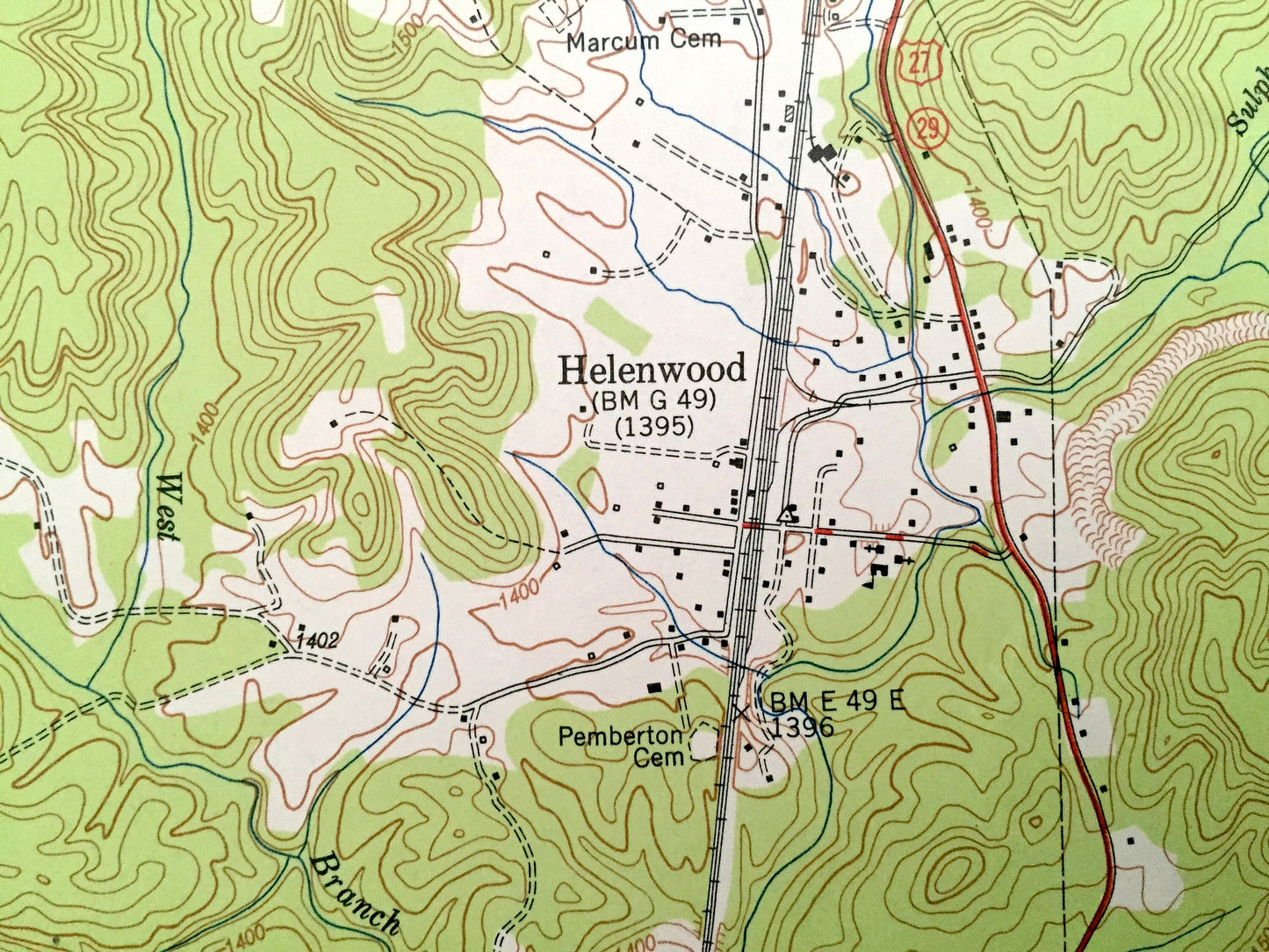 Antique Helenwood, Tennessee 1952 US Geological Survey Topographic Map – Scott County, New Haven, Oneida, High Point, Huntsville, New River