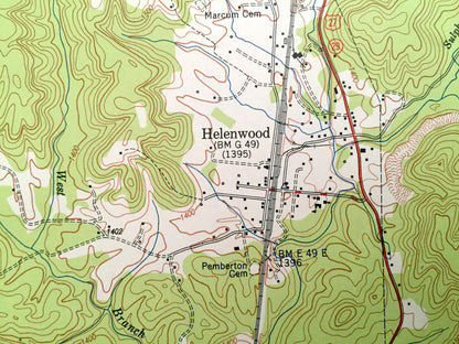 Antique Helenwood, Tennessee 1952 US Geological Survey Topographic Map – Scott County, New Haven, Oneida, High Point, Huntsville, New River