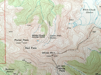 Antique Glacier Peak, Washington 1950 US Geological Survey Topographic Map – Chelan, Snohomish County, Mt Baker National Forest, Wenatchee