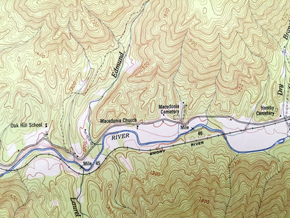 Antique Gobey, Tennessee 1952 US Geological Survey Topographic Map – Morgan, Scott County, Emory River, Bird Mountain, Whiteoak Creek, TN