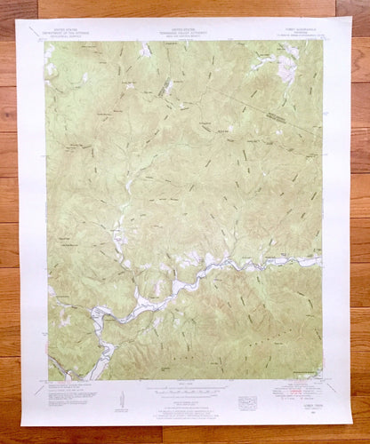 Antique Gobey, Tennessee 1952 US Geological Survey Topographic Map – Morgan, Scott County, Emory River, Bird Mountain, Whiteoak Creek, TN