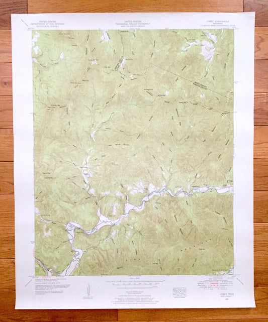 Antique Gobey, Tennessee 1952 US Geological Survey Topographic Map – Morgan, Scott County, Emory River, Bird Mountain, Whiteoak Creek, TN