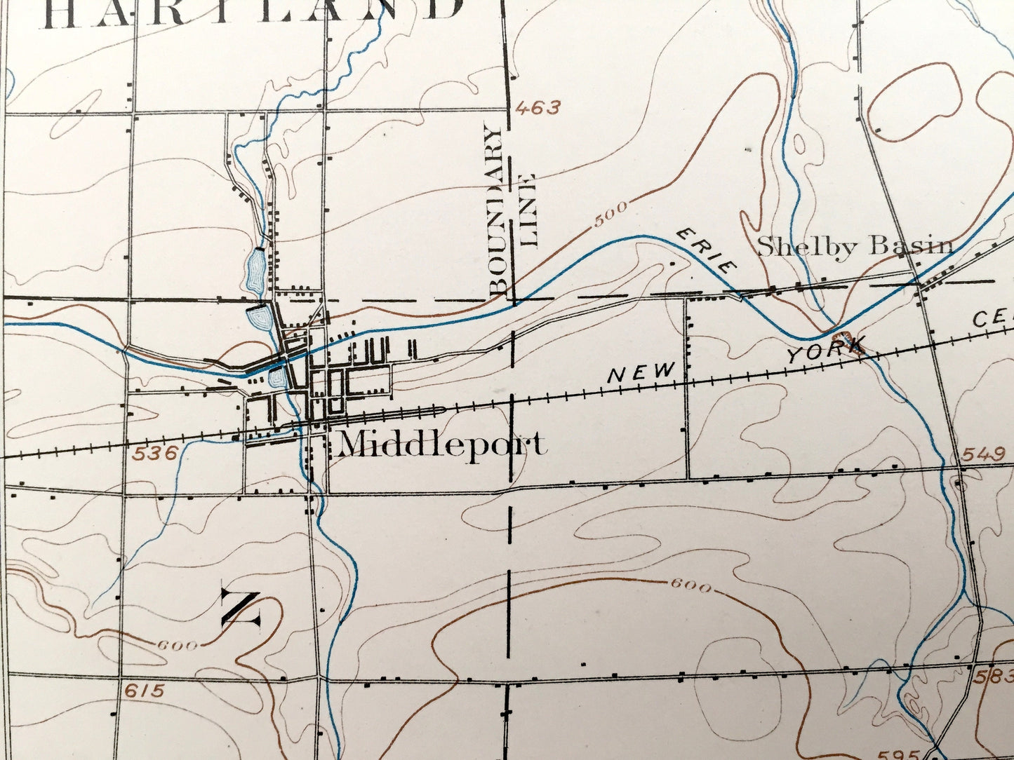 Antique Medina, New York 1897 US Geological Survey Topographic Map – Middleport, Knowlesville, Oakfield, Indian Falls, Tonawanda, Orleans Co
