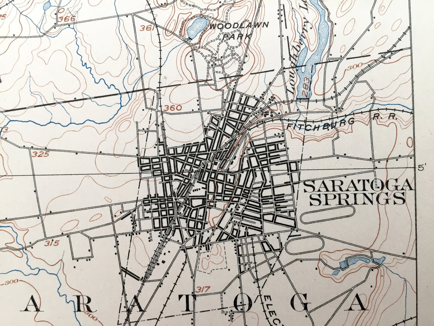 Antique Saratoga Springs, New York 1902 US Geological Survey Topographic Map – Ballston, Corinth, Palmer, Milton, Malta, Wilton, Greenfield