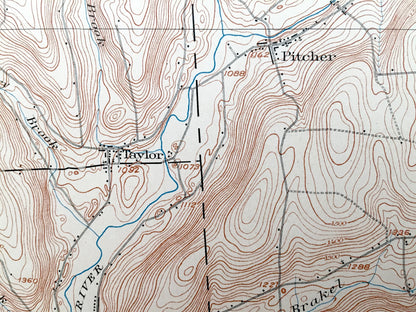 Antique Pitcher, New York 1904 US Geological Survey Topographic Map – Cincinnatus, Taylor, Cuyler, Cortland, Madison, Chanango County, NY