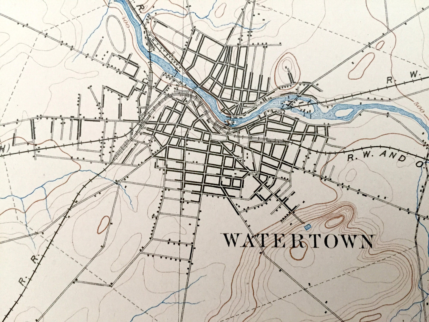 Antique Watertown, New York 1898 US Geological Survey Topographic Map – Hounsfield, Pamelia, Rutland, Rodman, Lewis, Jefferson County