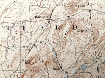 Antique Fort Ann, New York 1898 US Geological Survey Topographic Map – Washington County, Battle Hill, Granville Mettawee Hartford Hebron NY
