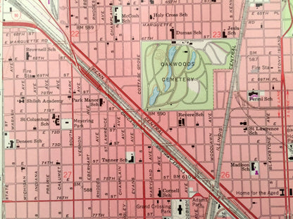 Antique Jackson Park, Illinois 1963 US Geological Survey Topographic Map – Cook County, Chicago, Lake Michigan, Northerly Island, Indiana IL