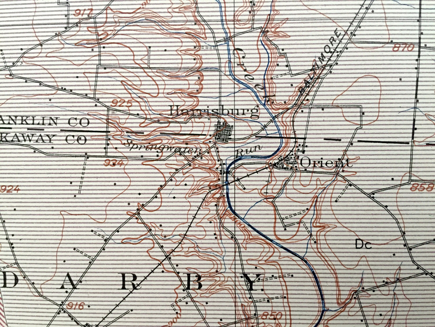 Antique Columbus, Ohio 1912 US Geological Survey Topographic Map – Dublin, Clinton, Olentangy, Upper Arlington, Westerville, Grove City
