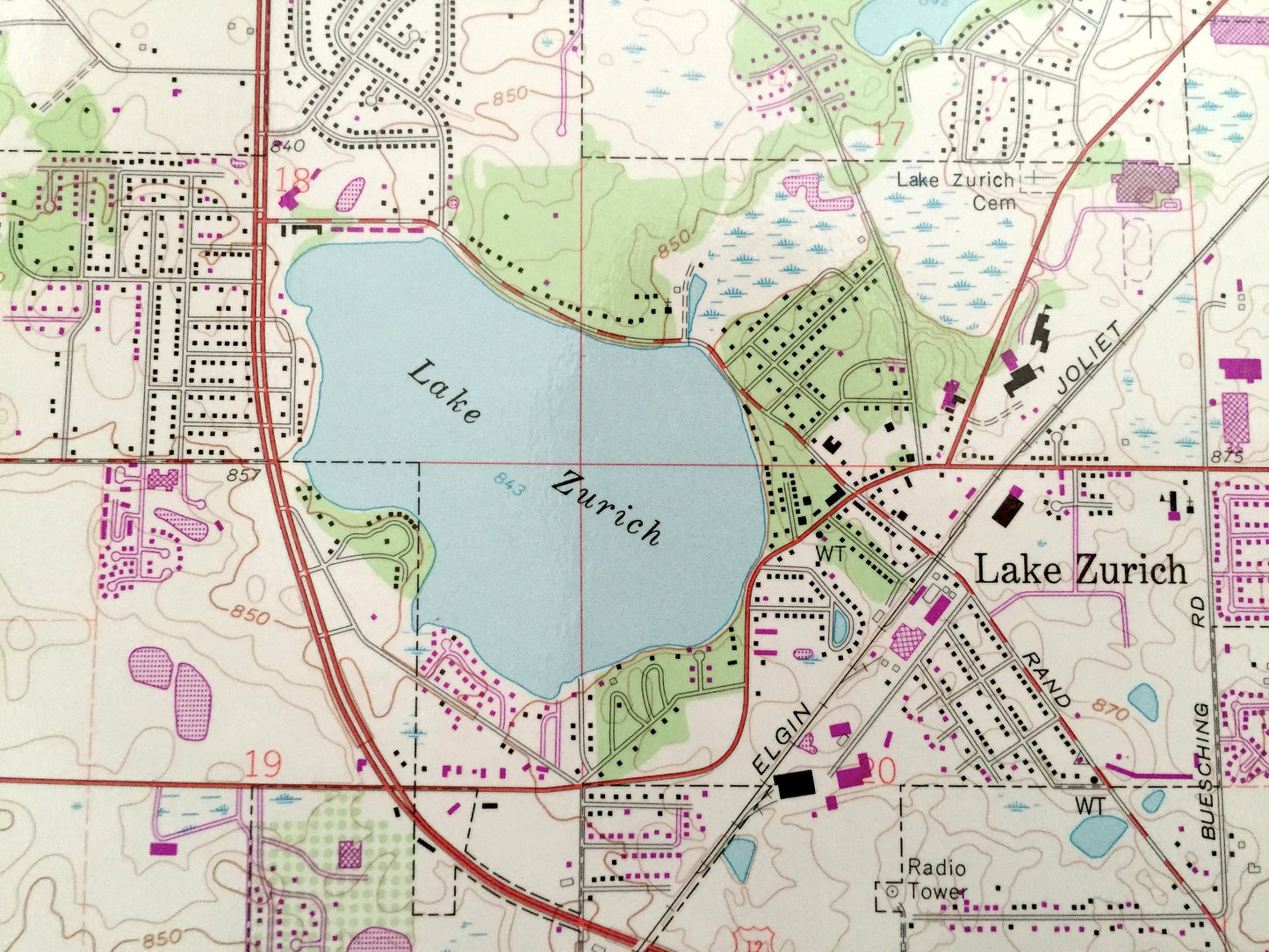 Antique Lake Zurich, Illinois 1960 US Geological Survey Topographic Map – Fremont, Ela, Barrington, Palatine, Wheeling Vernon Cuba Gilmer IL