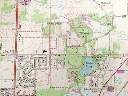 Antique Lake Zurich, Illinois 1960 US Geological Survey Topographic Map – Fremont, Ela, Barrington, Palatine, Wheeling Vernon Cuba Gilmer IL