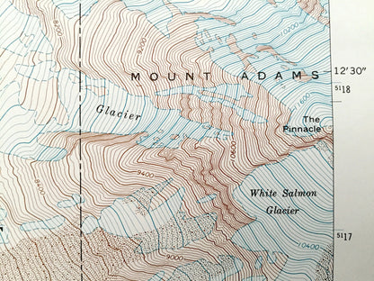 Antique Mount Adams, Washington 1970 US Geological Survey Topographic Map – Skamania, Yakima County, Gifford Pinchot Forest Pacific Trail WA