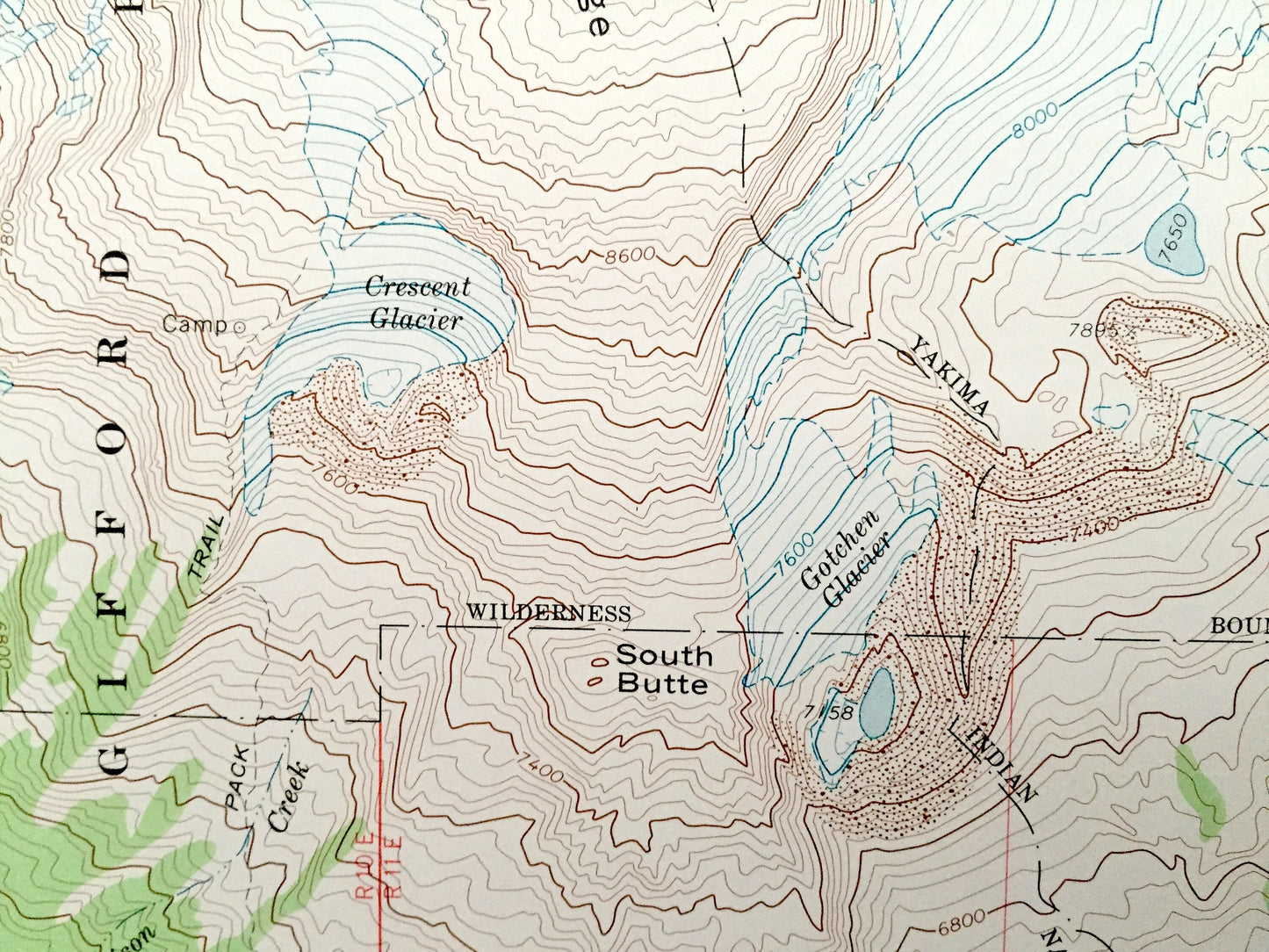 Antique Mount Adams, Washington 1970 US Geological Survey Topographic Map – Yakima County, Gifford Pinchot Forest, Pacific Trail Hellroaring