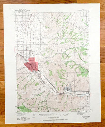 Antique Pocatello, Idaho 1937 US Geological Survey Topographic Map – Alameda, Fort Hall Indian Reservation, Caribou National Forest, Bannock