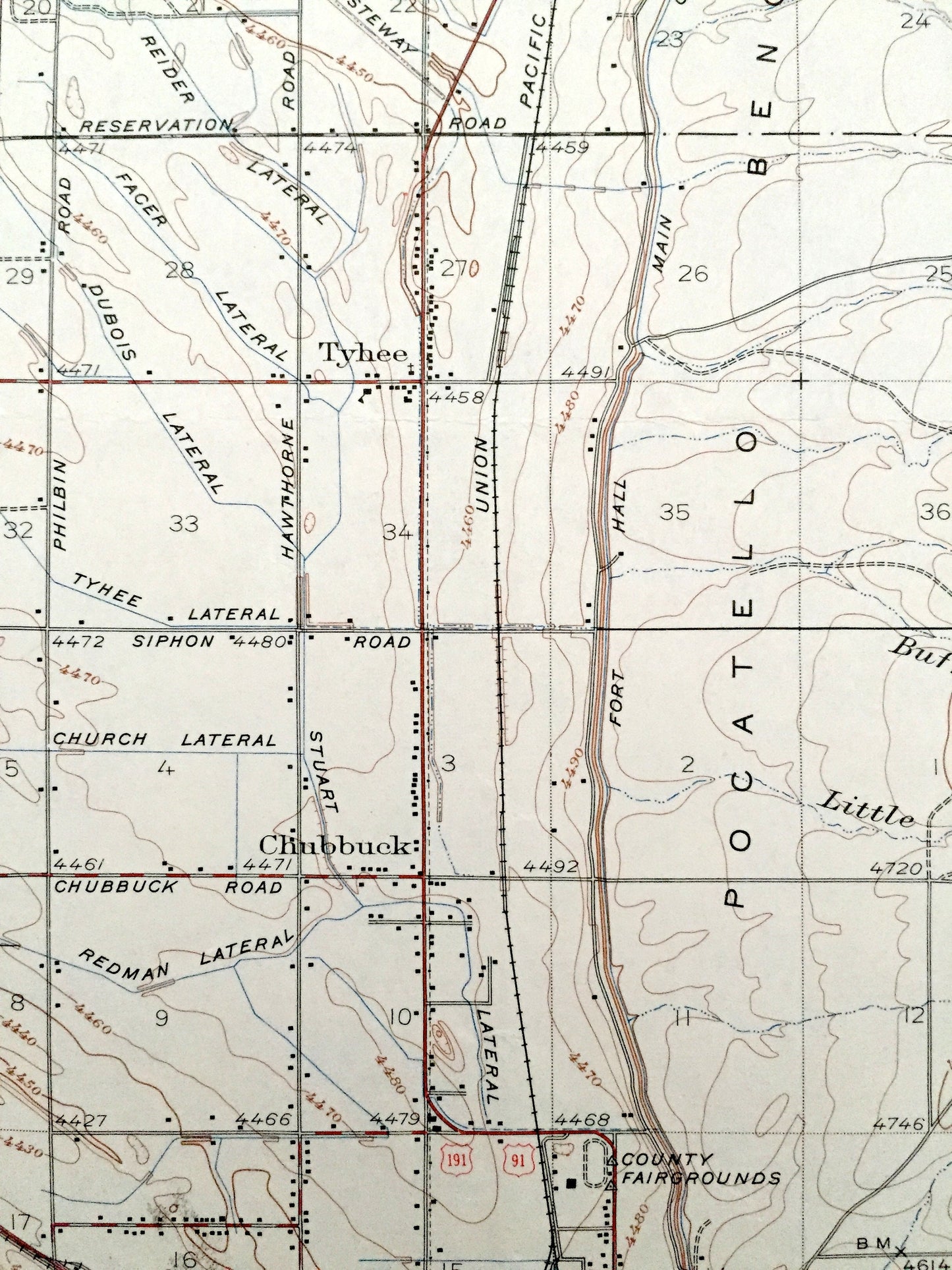 Antique Pocatello, Idaho 1937 US Geological Survey Topographic Map – Alameda, Fort Hall Indian Reservation, Caribou National Forest, Bannock