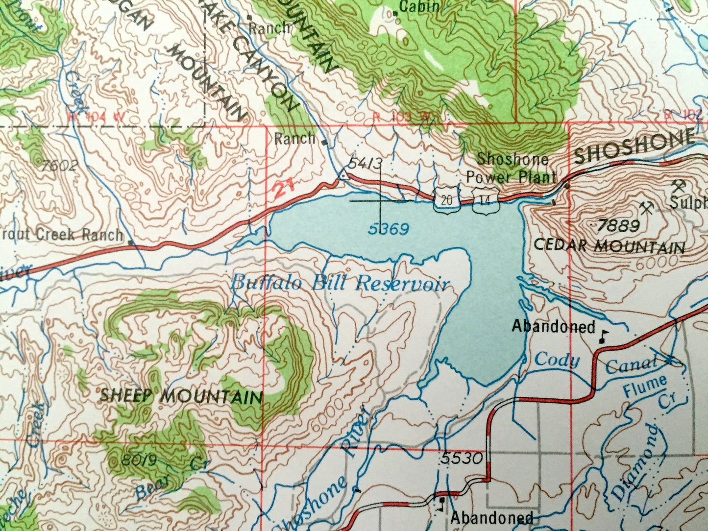 Antique Cody, Wyoming 1962 US Geological Survey Topographic Map – Powell, Greybull, Basin, Lovell, Cowley, Garland, Shoshone National Forest