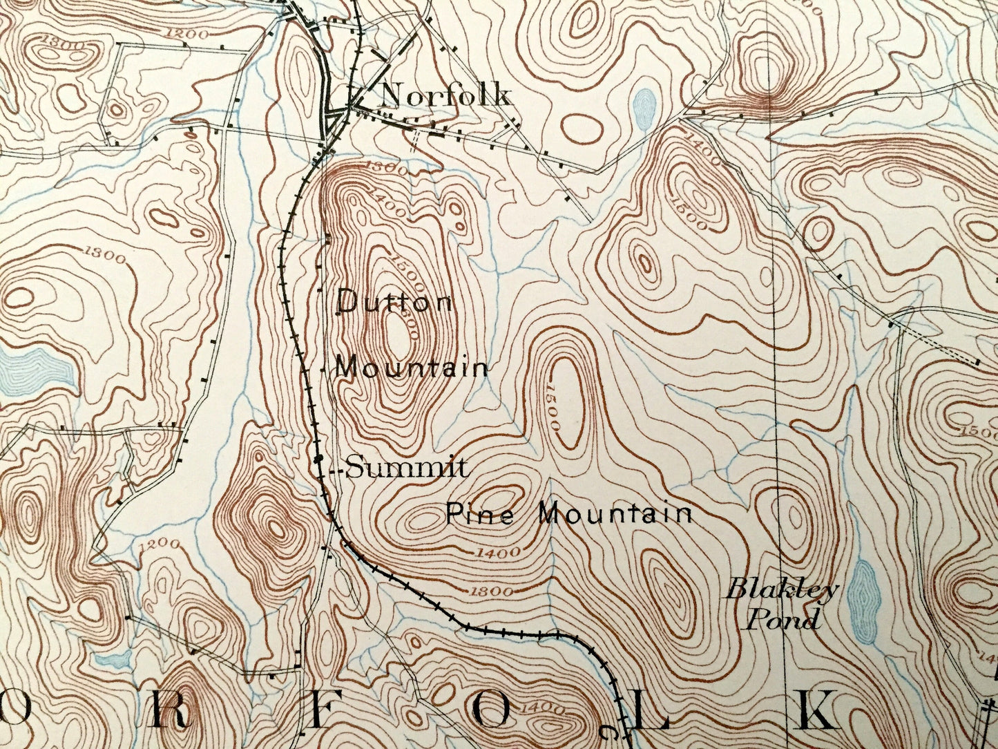 Antique Winsted, Connecticut 1889 US Geological Survey Topographic Map – Norfolk, Winchester, Torrington, New Hartford, Litchfield Goshen CT