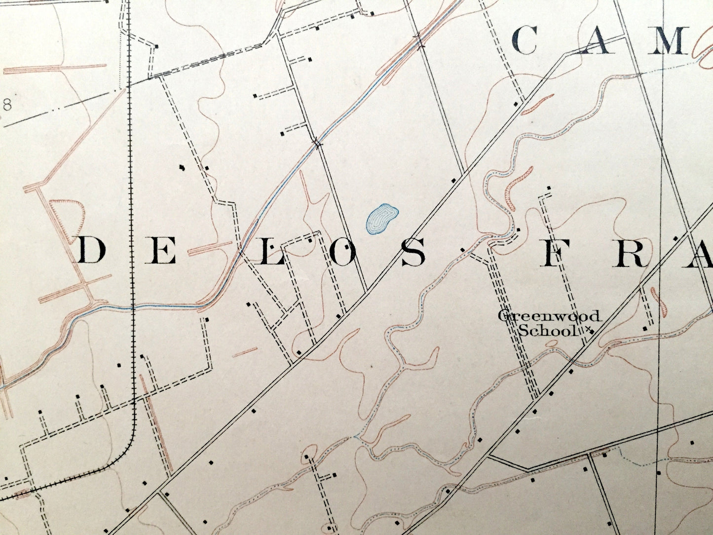 Antique Waterloo, California 1908 US Geological Survey Topographic Map – San Joaquin County, Calaveras River, Stockton, Morada, Lockeford