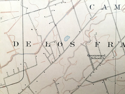 Antique Waterloo, California 1908 US Geological Survey Topographic Map – San Joaquin County, Calaveras River, Stockton, Morada, Lockeford