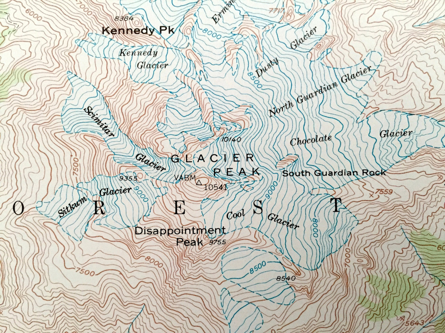 Antique Glacier Peak, Washington 1950 US Geological Survey Topographic Map – Chelan, Snohomish County, Mt Baker National Forest, Wenatchee