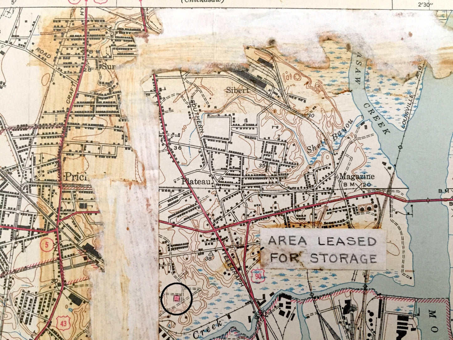 Antique Mobile, Alabama 1943 US Geological Survey Topographic Map – Baldwin County, Prichard, Chickasaw, Crichton, Dog River, Irvington AL
