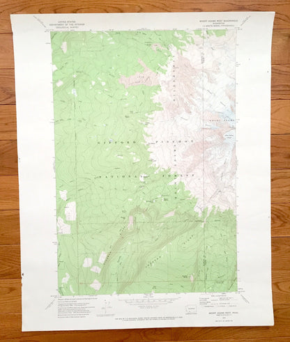 Antique Mount Adams, Washington 1970 US Geological Survey Topographic Map – Skamania, Yakima County, Gifford Pinchot Forest Pacific Trail WA