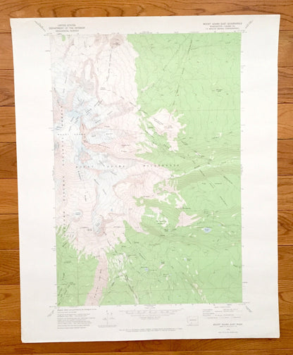 Antique Mount Adams, Washington 1970 US Geological Survey Topographic Map – Yakima County, Gifford Pinchot Forest, Pacific Trail Hellroaring