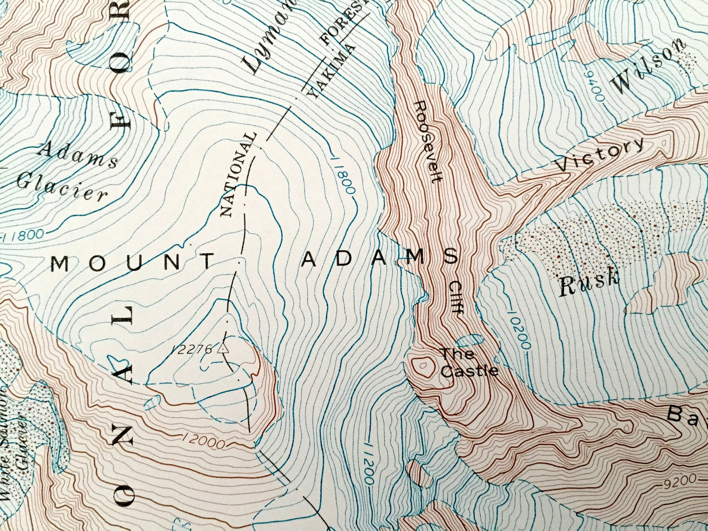 Antique Mount Adams, Washington 1970 US Geological Survey Topographic Map – Yakima County, Gifford Pinchot Forest, Pacific Trail Hellroaring
