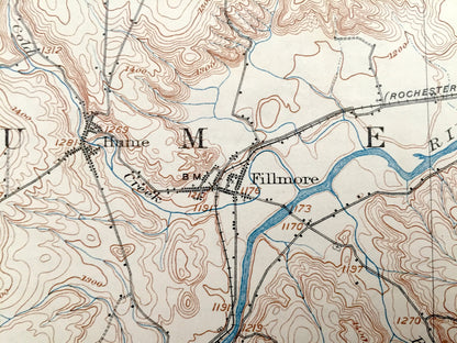 Antique Angelica, New York 1906 US Geological Survey Topographic Map – Allegany County, Amity, Friendship, New Hudson, Caneadea, Granger, NY