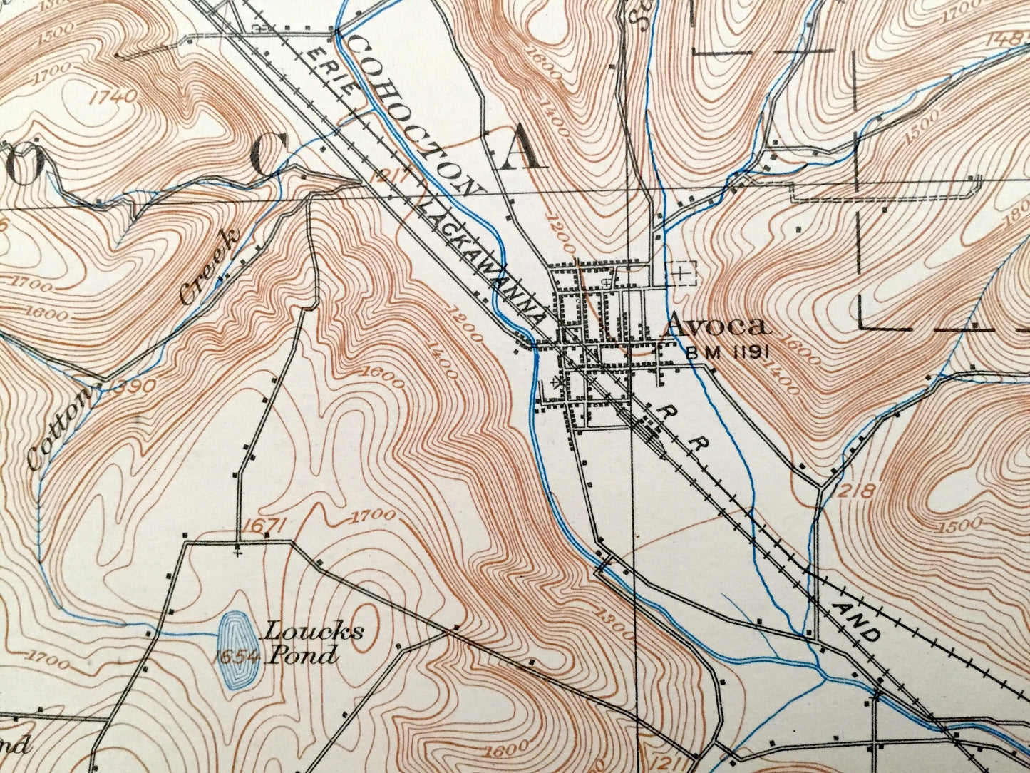 Antique Bath, New York 1910 US Geological Survey Topographic Map - Cameron, Thurston, Wheeler, Prattsburg, Urbana, Avoca, Cohocton, Canisteo