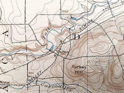 Antique Ithaca, New York 1900 US Geological Survey Topographic Map – Dryden, Lansing, Harford, Richford, Caroline, Candor, Spencer, Danby NY
