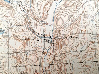 Antique Greene, New York 1904 US Geological Survey Topographic Map – Cortland, Broome, Chenango County, Whitney Point, Willett, Triangle, NY