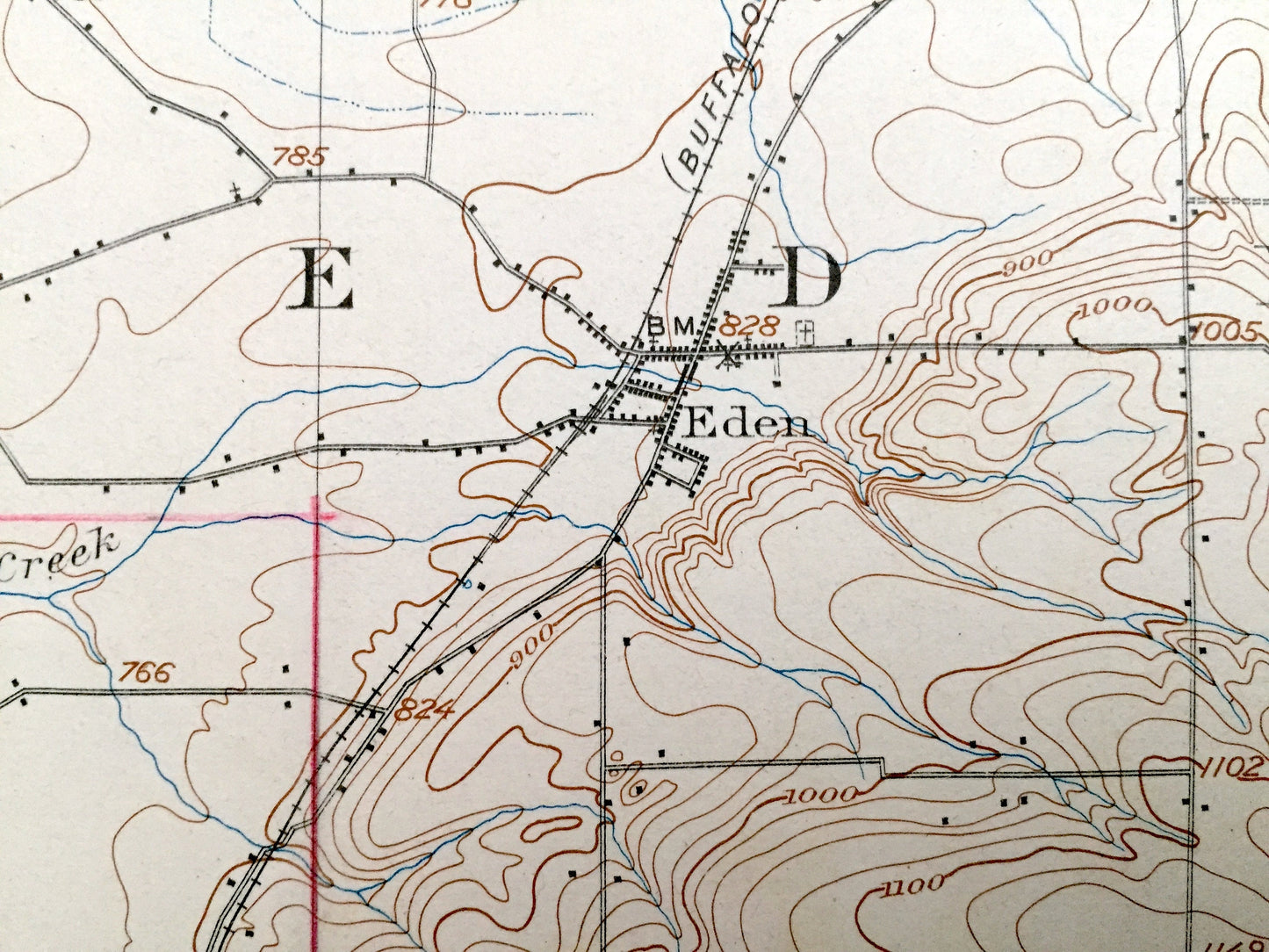 Antique Eden, New York 1907 US Geological Survey Topographic Map - Hamburg, Evans, Boston, Concord, Collins, Brant, Perrysburg, Lake Erie NY