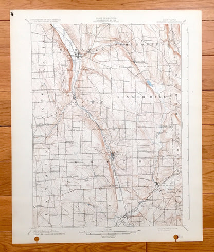 Antique Moravia, New York 1902 US Geological Survey Topographic Map - Sempronius, Locke, Groton, Freeville, Dryden, Lansing, Genoa Venice NY