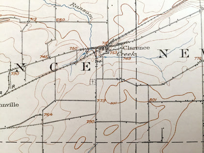 Antique Depew, New York 1905 US Geological Survey Topographic Map - Cheektowag, Lancaster, Newstead, Clarence, Amherst, Alden, Marilla, NY