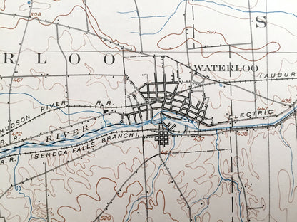 Antique Geneva, New York 1902 US Geological Survey Topographic Map – Ontario, Seneca, Yates County, Varick, Fayette, Junius, Tyre Romulus NY