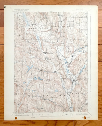 Antique Morrisville, New York 1902 US Geological Survey Topographic Map – Madison, Onedia County, Hamilton, Smithfield, Stockbridge, NY
