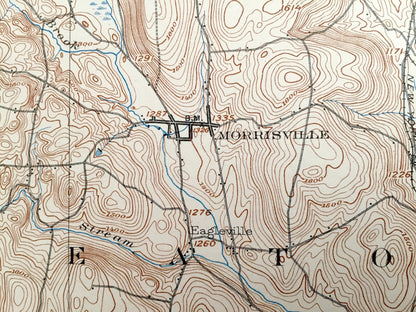 Antique Morrisville, New York 1902 US Geological Survey Topographic Map – Madison, Onedia County, Hamilton, Smithfield, Stockbridge, NY