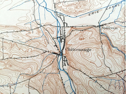 Antique Chittenango, New York 1902 US Geological Survey Topographic Map – Madison, Oswego, Oneida County, Manlius, Constantia, Vienna, NY