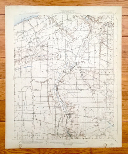 Antique Girard, Pennsylvania 1900 US Geological Survey Topographic Map - Springfield, Conneaut, Beaver, Summerhill, Franklin, Fairview