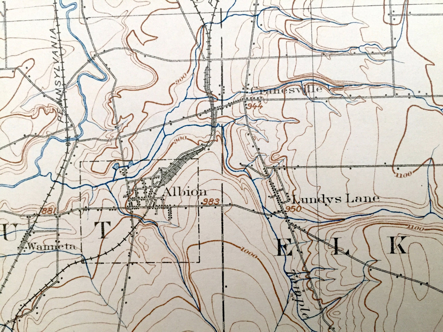 Antique Girard, Pennsylvania 1900 US Geological Survey Topographic Map - Springfield, Conneaut, Beaver, Summerhill, Franklin, Fairview