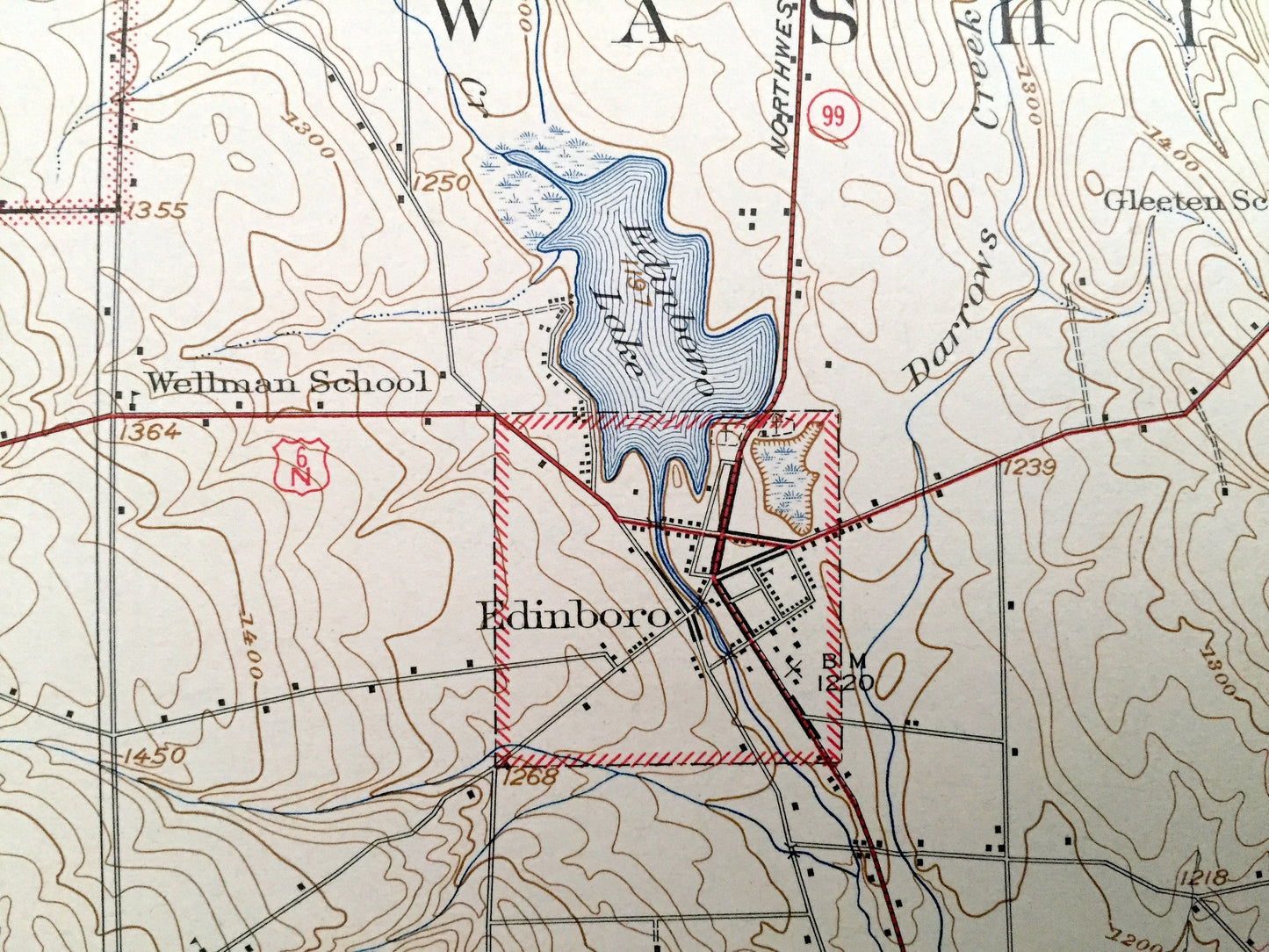 Antique Cambridge Springs, Pennsylvania 1925 US Geological Survey Topographic Map - Rockdale, Venango, Cussewago, Hayfield, Washington
