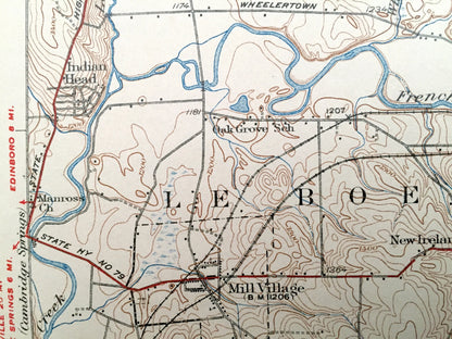 Antique Union City, Pennsylvania 1932 US Geological Survey Topographic Map - Waterford, Amity, Leboeuf, Bloomfield, Athens, Richmond, Sparta