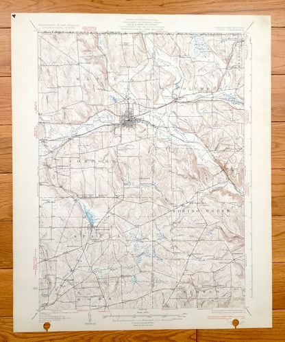 Antique Corry, Pennsylvania 1932 US Geological Survey Topographic Map - Wayne, Columbus, Concord, Spring Creek, Sparta, Eldred, Rome, Elgin