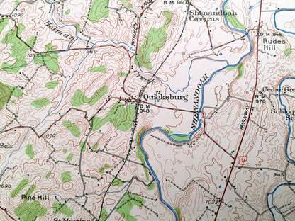 Antique Mt Jackson, Virginia 1942 US Geological Survey Topographic Map – Shenandoah Valley, Williamsville, Georgetown, Forestville, Newport