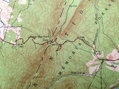 Antique Mt Jackson, Virginia 1942 US Geological Survey Topographic Map – Shenandoah Valley, Williamsville, Georgetown, Forestville, Newport